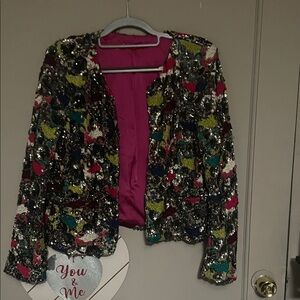 Alice + Olivia Multicolor Sequin Blazer